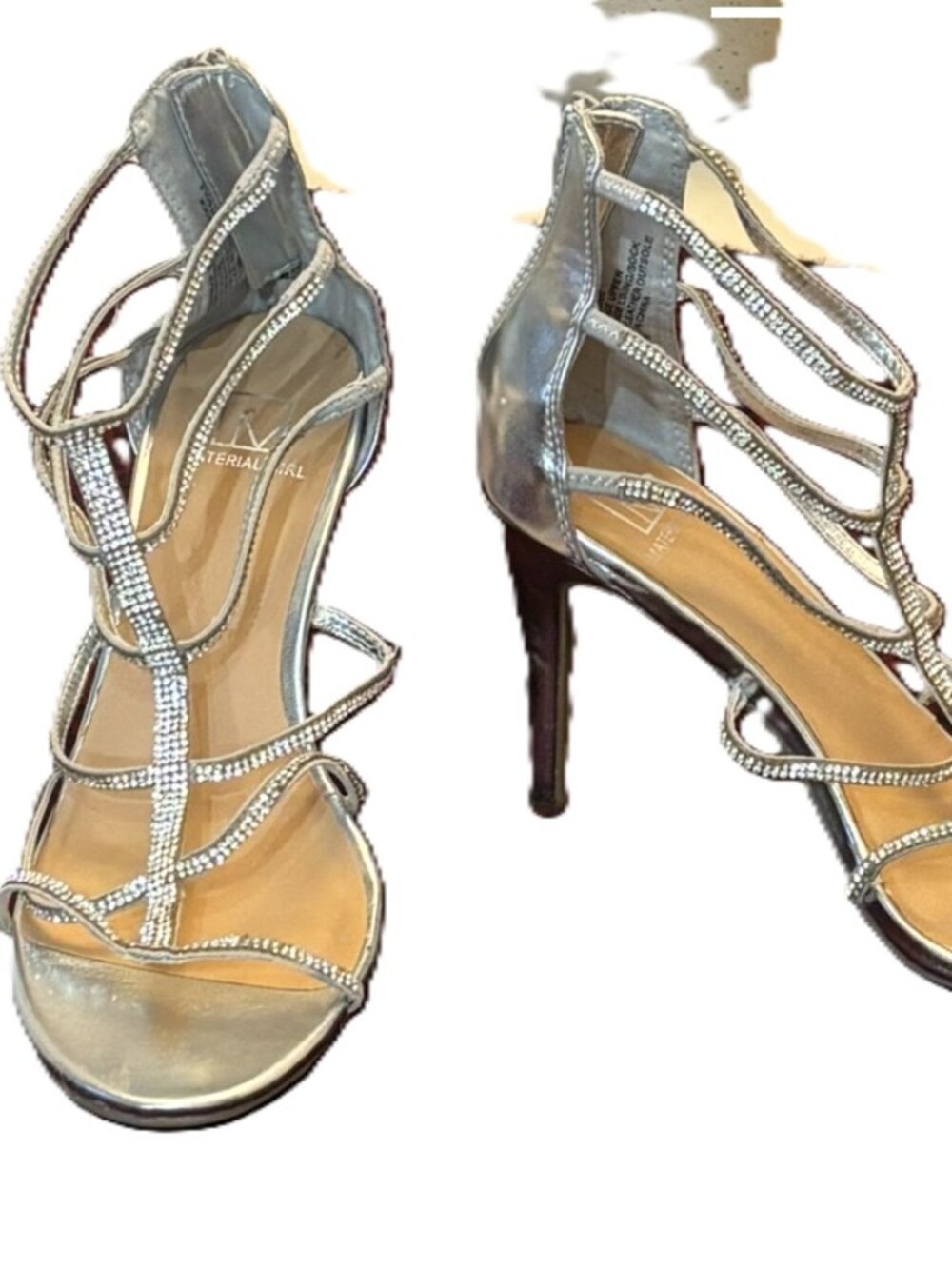 Material Girl Silver Gladiator Sandals/Heels